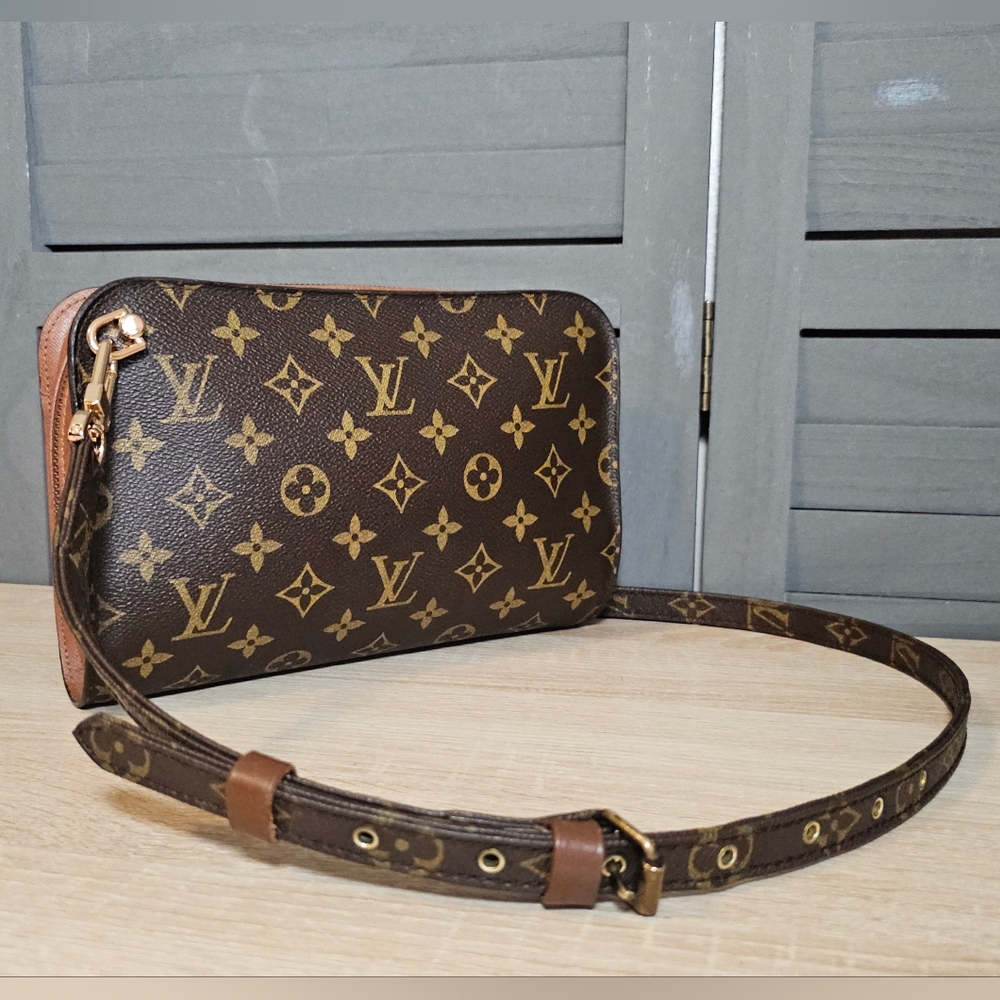 Authentic LOUIS VUITTON Monogram Orsay Clutch Crossbody Bag - Picture 10 of 16
